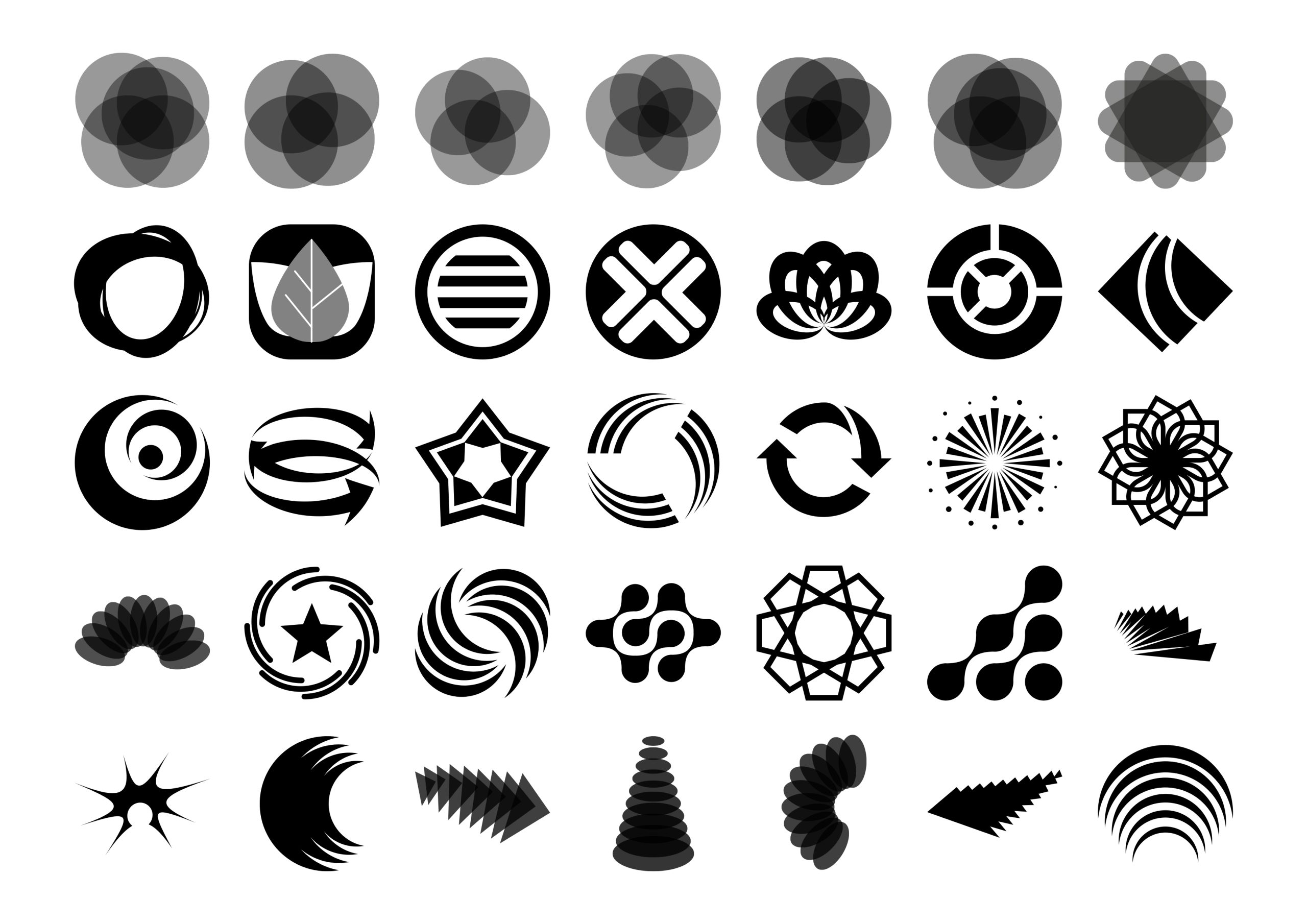 Abstract Geometric Shape Vector Icon Bundle