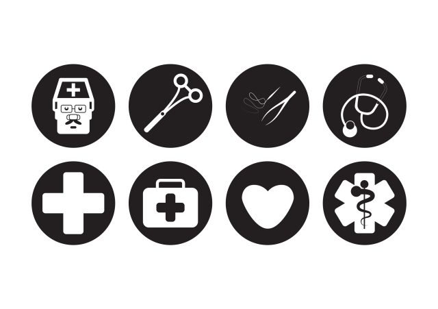 Circular Medical Icon Vector Bundle